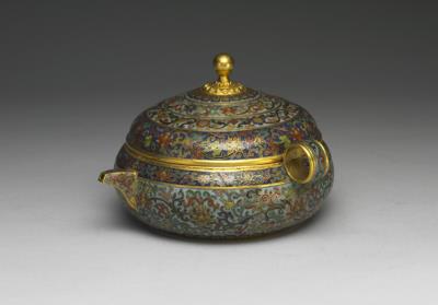 图片[2]-Cloisonne flask with lotus-scroll decoration, Qianlong reign (1736-1795), Qing dynasty-China Archive